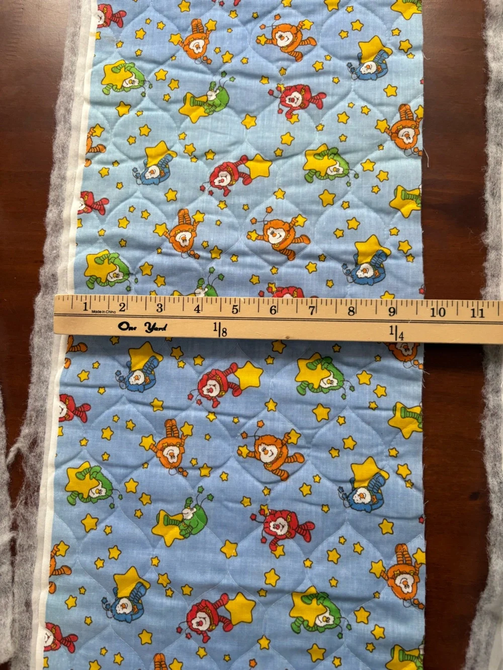 Rainbow Brite 1983 rare vintage quilted fabric 3 remnants